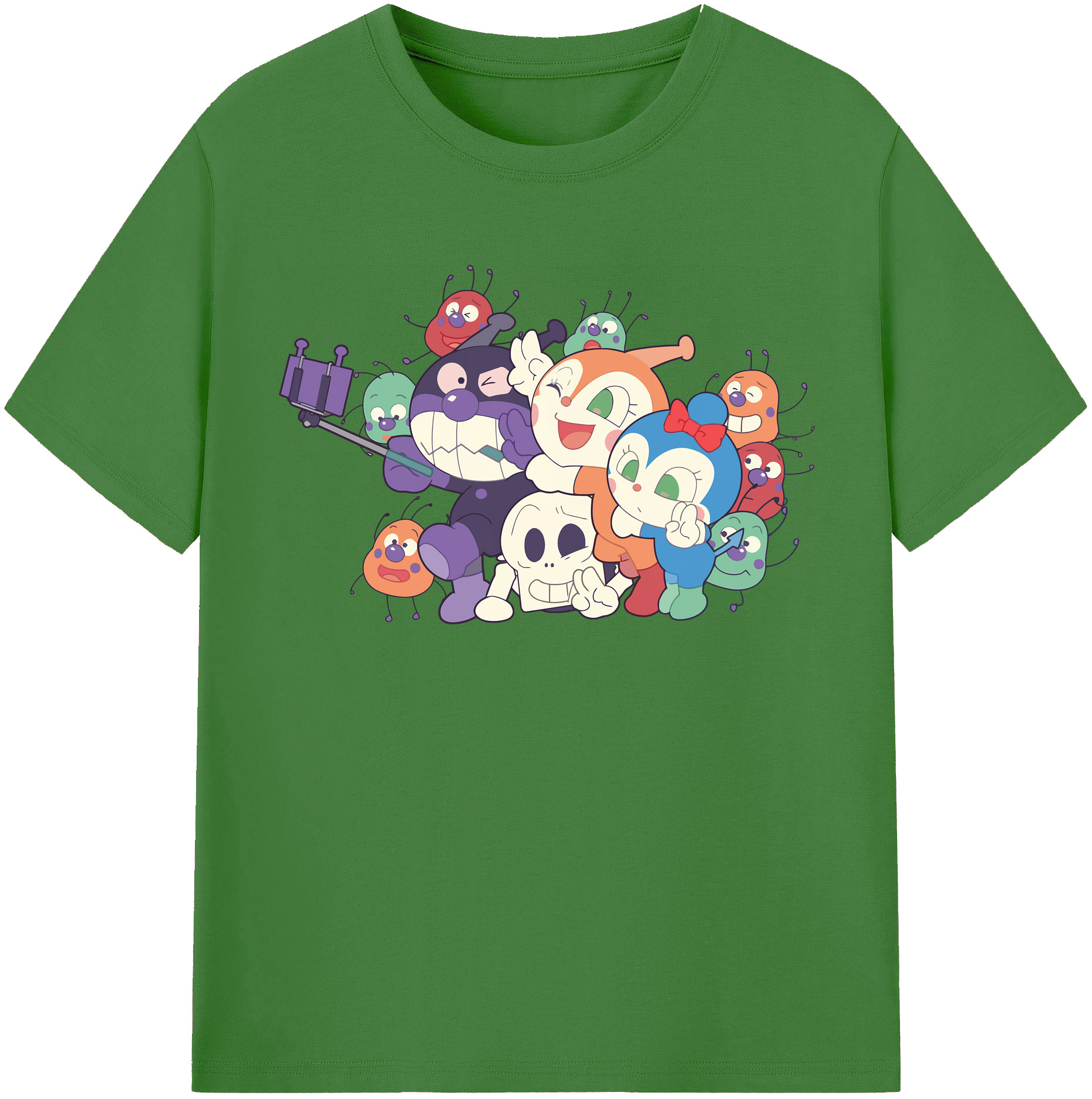 （画像用） アンパンマン Anpanman レディースカジュアルプリントTシャツ（綿100％）